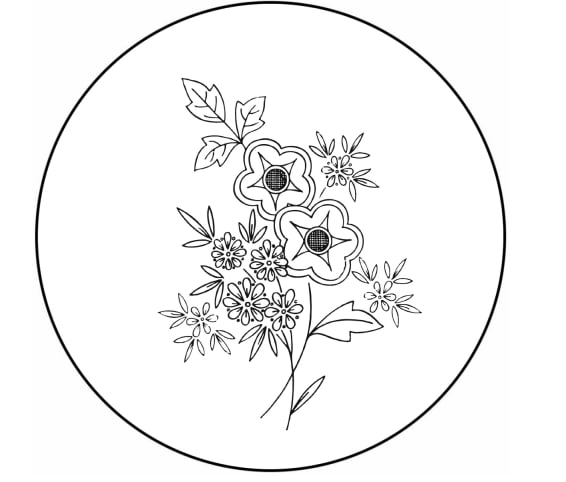 Risco floral para bordado